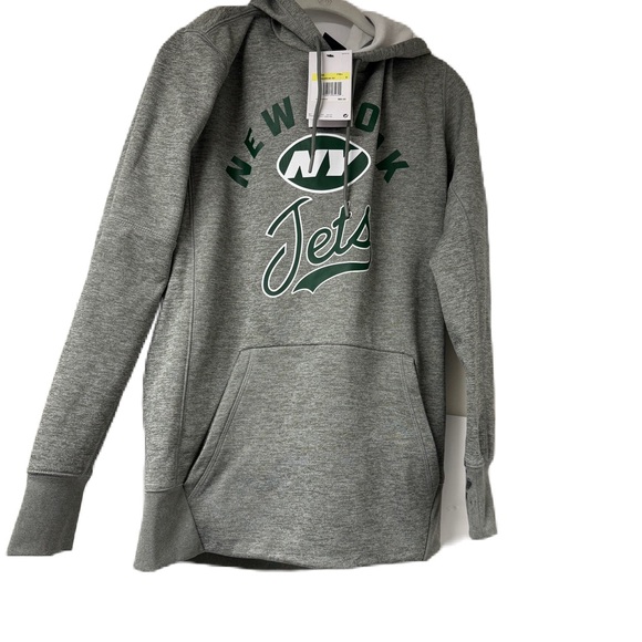 Jets Gray and White Hoodie - Picture 1 of 4
